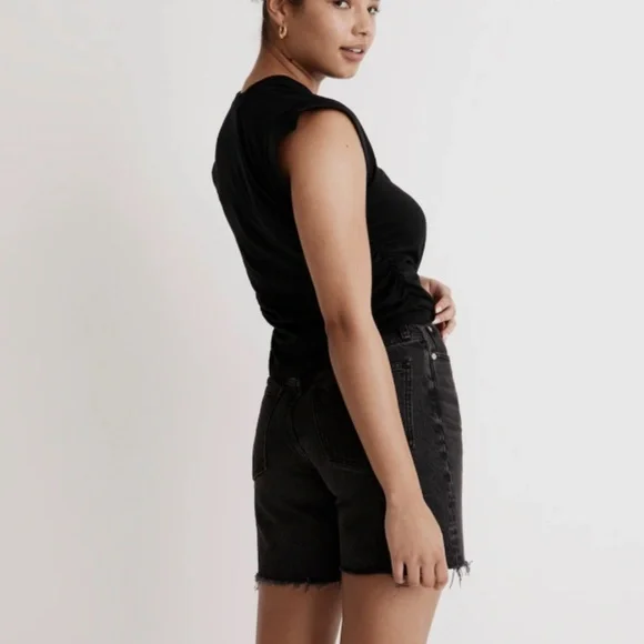 NWT Madewell Black Side-Cinch Muscle Tee SZ XS - Picture 3 of 7